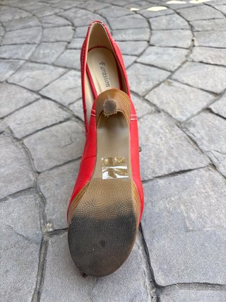 Zapato tacón plataforma rojo talla 37