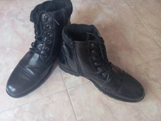 Botines de piel negros talla 46