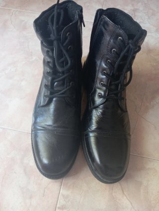 Botines de piel negros talla 46