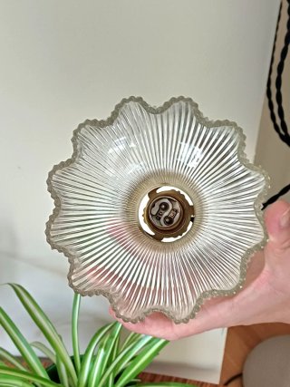 Lámpara de techo vintage cristal y metal años 50s