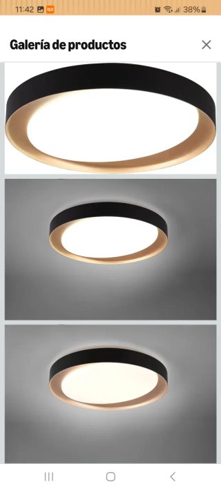 Lámpara Techo LED Negra y Dorada