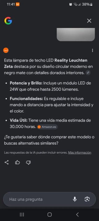 Lámpara Techo LED Negra y Dorada