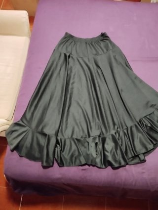 Falda flamenca negra volantes talla única