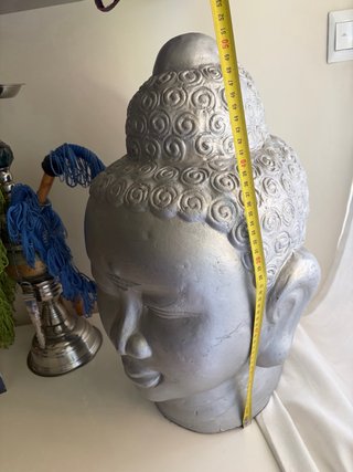 Cabeza Buda Decorativa Plata