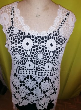 Vestido crochet blanco playa talla única