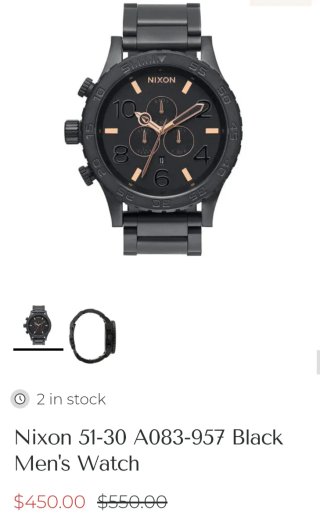 Reloj Nixon Negro y Dorado