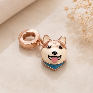 Charm Perro Shiba Inu Oro Rosa