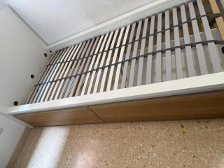 Cama Malm 90x200 Blanca con Cajones