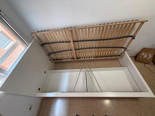 Cama Malm 90x200 Blanca con Cajones