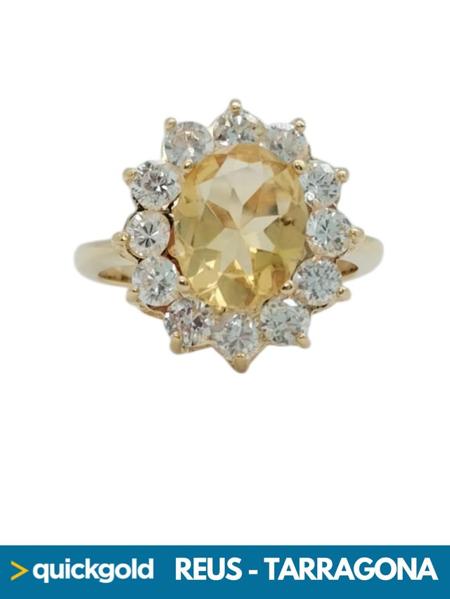 035-1090 ANILLO ORO 18K CIRCONITAS T 14