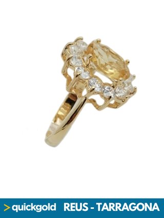 035-1090 ANILLO ORO 18K CIRCONITAS  T 14