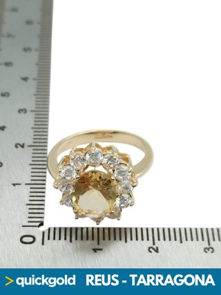 035-1090 ANILLO ORO 18K CIRCONITAS  T 14