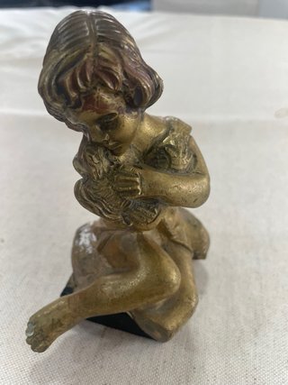 “Figura antigua niño, broce”