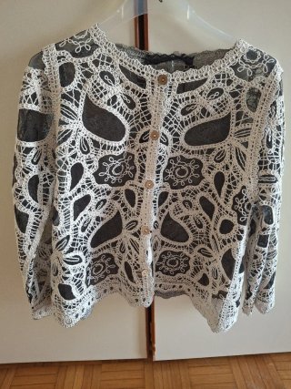 Dixie Casacca Pizzo Beige/Nero Taglia Unica