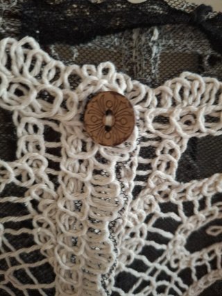 Dixie Casacca Pizzo Beige/Nero Taglia Unica