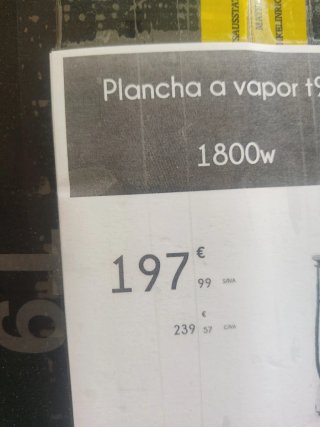 Plancha Vapor profesional tiendas 1800W Nueva