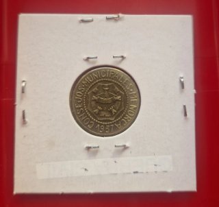 Moneda 1 Peseta 1937 Menorca Guerra Civil