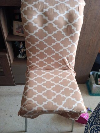 Fundas para sillas altas beige y marron