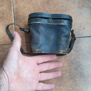 Funda estuche prismáticos cuero antiguo