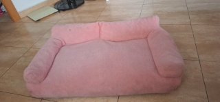 Cama para perro/gato rosa suave