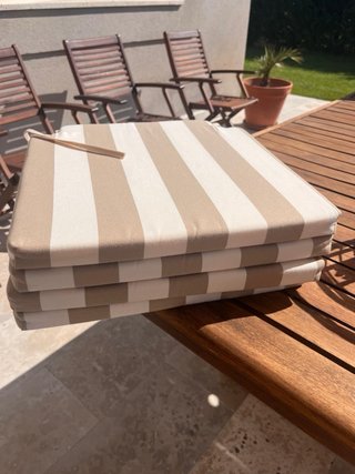 Conjunto 4 Sillas Plegables Madera y cojines