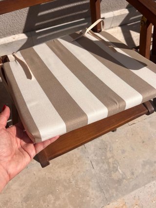 Conjunto 4 Sillas Plegables Madera y cojines