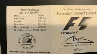 Moneda Plata Michael Schumacher 1997