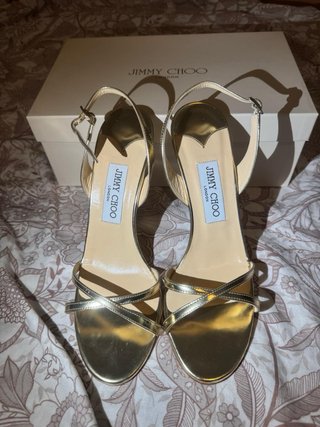 Sandalias Jimmy Choo Doradas Talla39.5