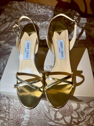 Sandalias Jimmy Choo Doradas Talla39.5
