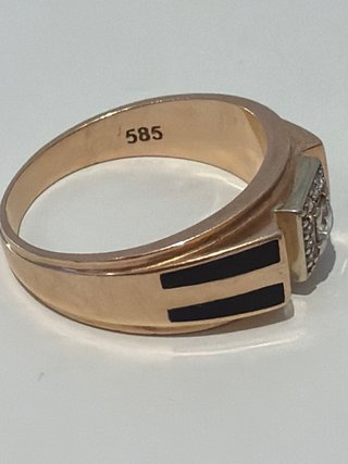 Anillo Cartier Hombre Oro Diamante Negro
