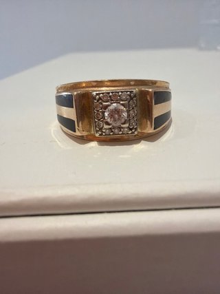 Anillo Cartier Hombre Oro Diamante Negro