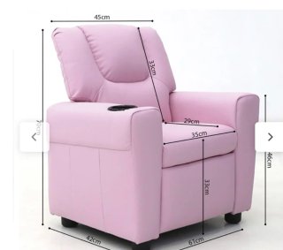 Mini sillón reclinable rosa