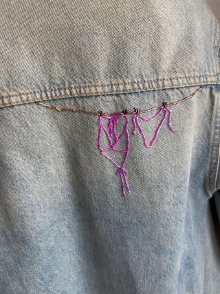 Chaqueta vintage bordada a mano