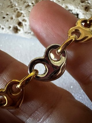 Bracciale Cuori oro con Cuore argento Pavé