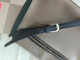 Borsa a tracolla beige e verde