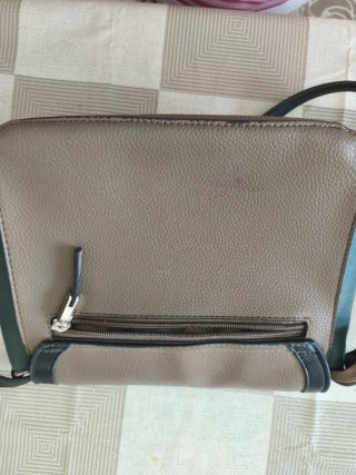 Borsa a tracolla beige e verde