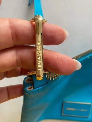 Bolso de piel Bimba y Lola azul turquesa