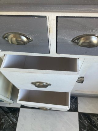 Mueble auxiliar madera gris y blanco