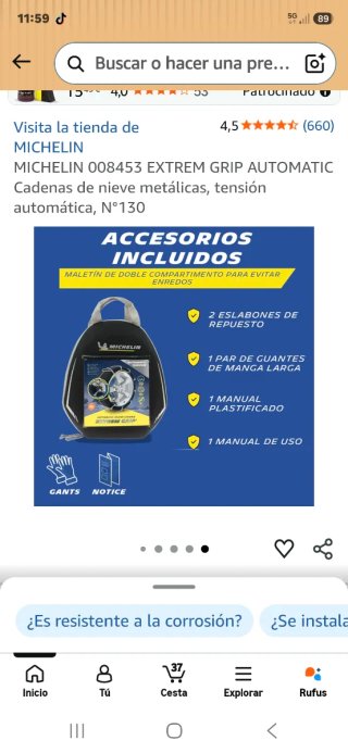 Cadenas Nieve Michelin Extrem Grip 90
