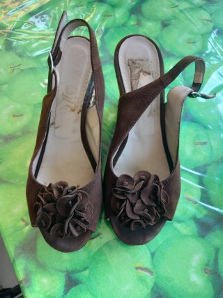Sandali con zeppa blu