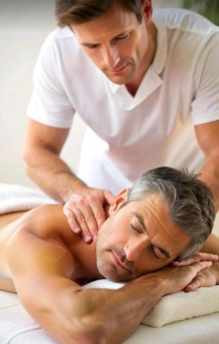 Masaje relajante integral, hombre con hombre