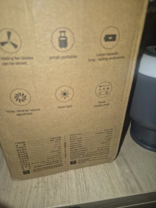 Ventilador portátil con luz y pantalla