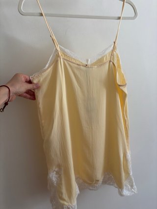 Top lencero Zara amarillo/beige