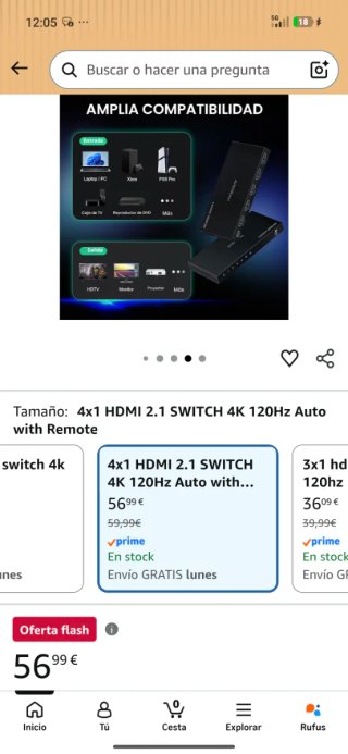 Conmutador HDMI 2.1 AVIDGRAM 4K 120Hz
