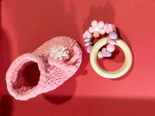 Patucos de felpa para bebés, hechos a mano.