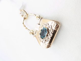 Colgante Oro 18k Vintage con Piedra Roja