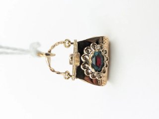 Colgante Oro 18k Vintage con Piedra Roja