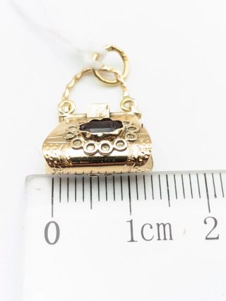 Colgante Oro 18k Vintage con Piedra Roja