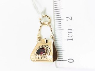 Colgante Oro 18k Vintage con Piedra Roja