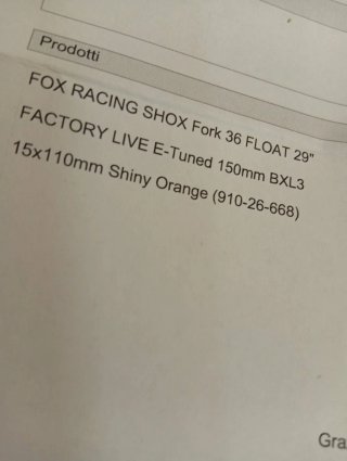 Forcella Fox 36 E-Tuned 29 150mm